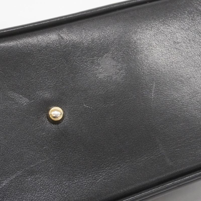 Gucci Handbag Bamboo 000 2122 0290 Leather Black Chien Pan Gold Hardware Women