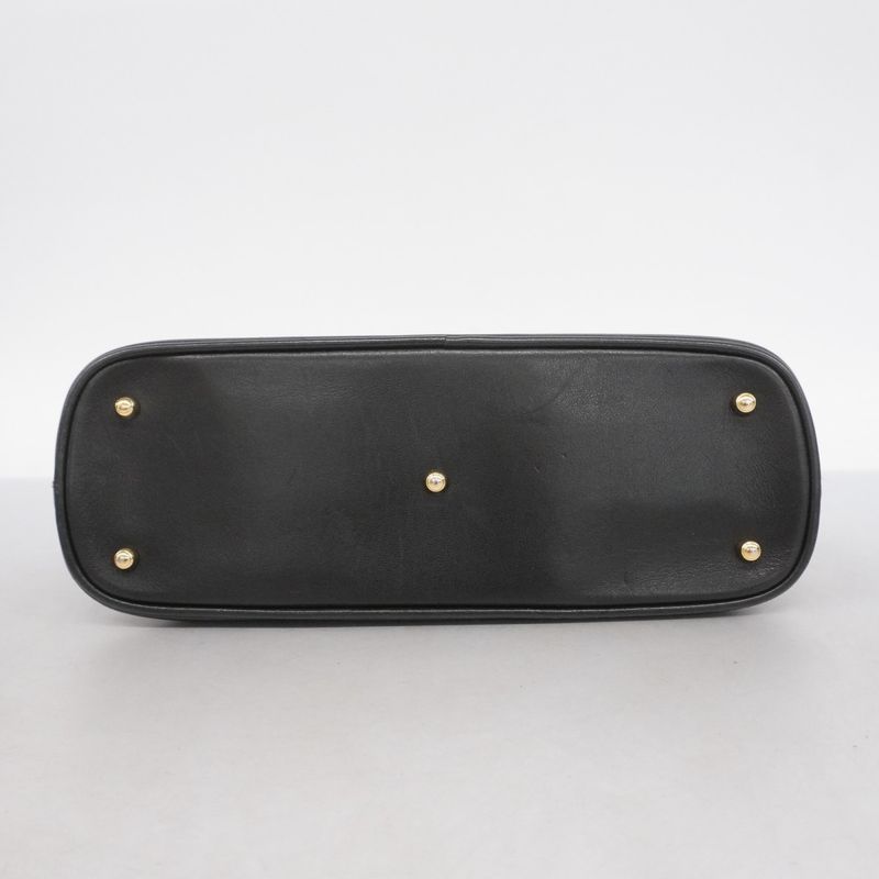 Gucci Handbag Bamboo 000 2122 0290 Leather Black Chien Pan Gold Hardware Women