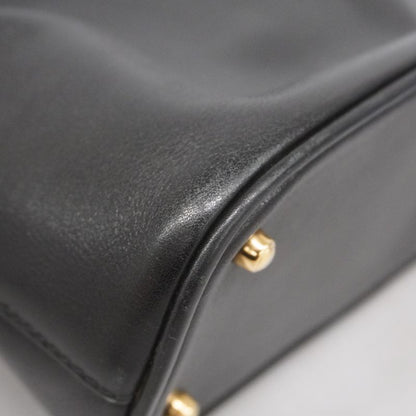 Gucci Handbag Bamboo 000 2122 0290 Leather Black Chien Pan Gold Hardware Women