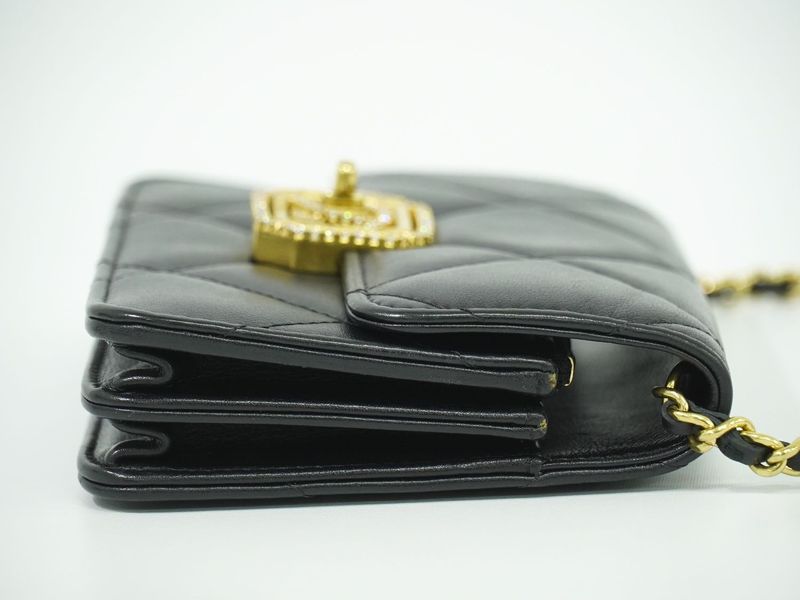 Authentic Chanel Coco Mark Matelasse Mini Flap Chain Shoulder Bag Pochette