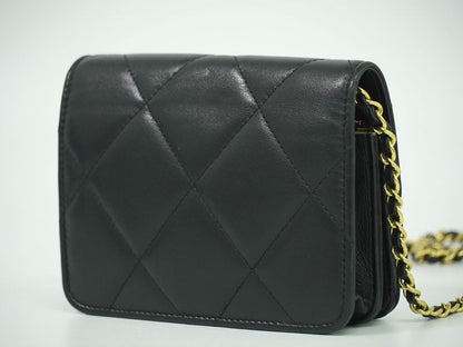 Authentic Chanel Coco Mark Matelasse Mini Flap Chain Shoulder Bag Pochette