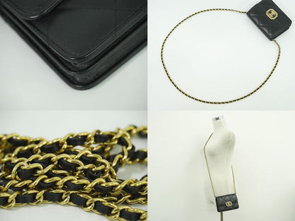 Authentic Chanel Coco Mark Matelasse Mini Flap Chain Shoulder Bag Pochette