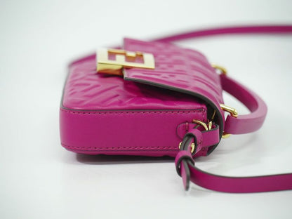 Authentic Fendi Baguette Phone Pouch Zucca 2WAY Shoulder Bag Handbag Pochette