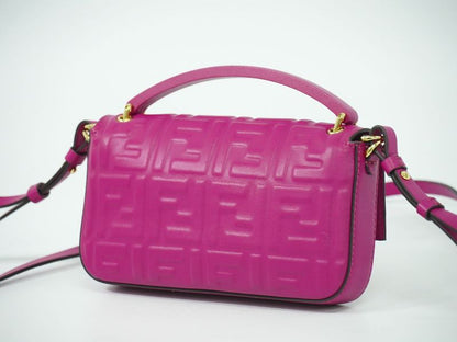 Authentic Fendi Baguette Phone Pouch Zucca 2WAY Shoulder Bag Handbag Pochette