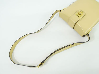 Authentic Celine Leather Shoulder Bag Pochette Beige Bag Pre-owned [follow-up