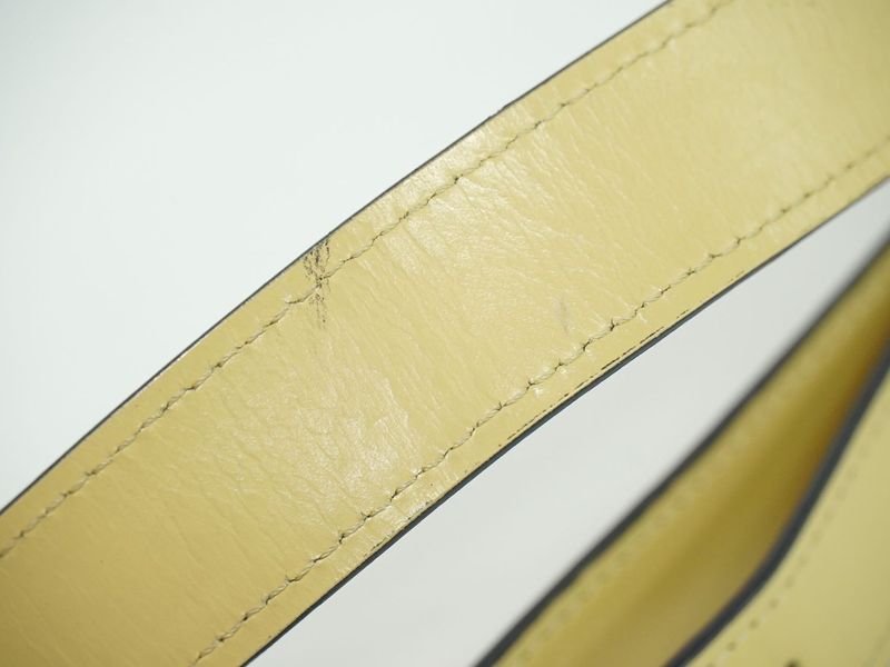 Authentic Celine Leather Shoulder Bag Pochette Beige Bag Pre-owned [follow-up