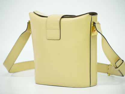 Authentic Celine Leather Shoulder Bag Pochette Beige Bag Pre-owned [follow-up