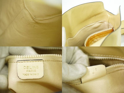 Authentic Celine Leather Shoulder Bag Pochette Beige Bag Pre-owned [follow-up