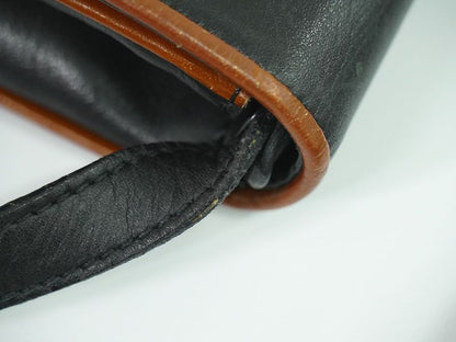 Authentic Celine Leather Shoulder Bag Pochette Black Bag Pre-owned [follow-up