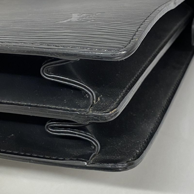 SALE Louis Vuitton Briefcase Epi Serviette Fermoire M54352 Noir Black Men's