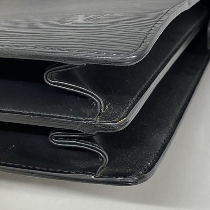 SALE Louis Vuitton Briefcase Epi Serviette Fermoire M54352 Noir Black Men's