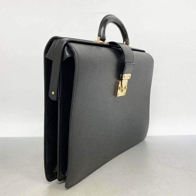SALE Louis Vuitton Briefcase Epi Serviette Fermoire M54352 Noir Black Men's
