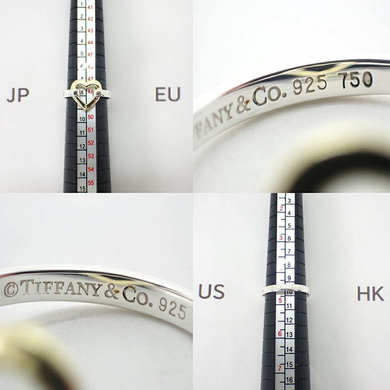 Tiffany & Co / 925 / 750yg / Heart / Ring / #8 / J86-12