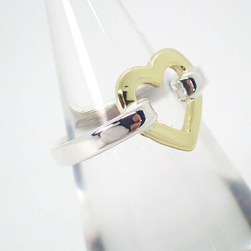 Tiffany & Co / 925 / 750yg / Heart / Ring / #8 / J86-12