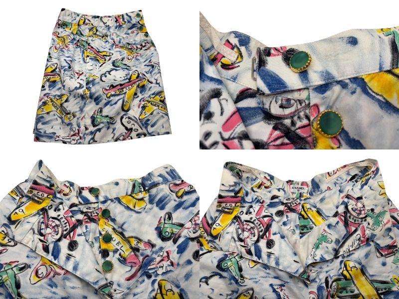 Chanel Shorts Air Line Airplane CC Logo Multicolor 16SS — view 7