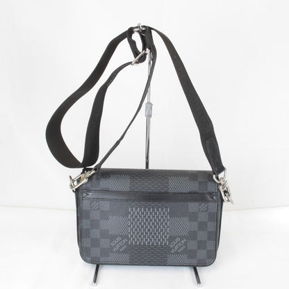 Used" Louis Vuitton N50013/rfid Studio Shoulder Bag Damier Graphite Canvas/leath