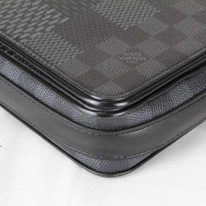 Used" Louis Vuitton N50013/rfid Studio Shoulder Bag Damier Graphite Canvas/leath