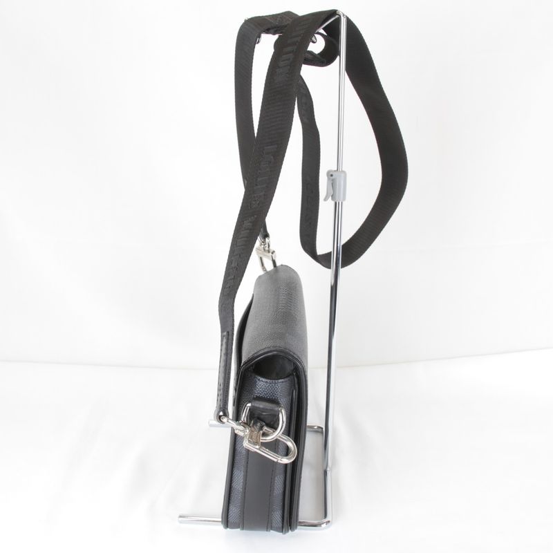 Used" Louis Vuitton N50013/rfid Studio Shoulder Bag Damier Graphite Canvas/leath