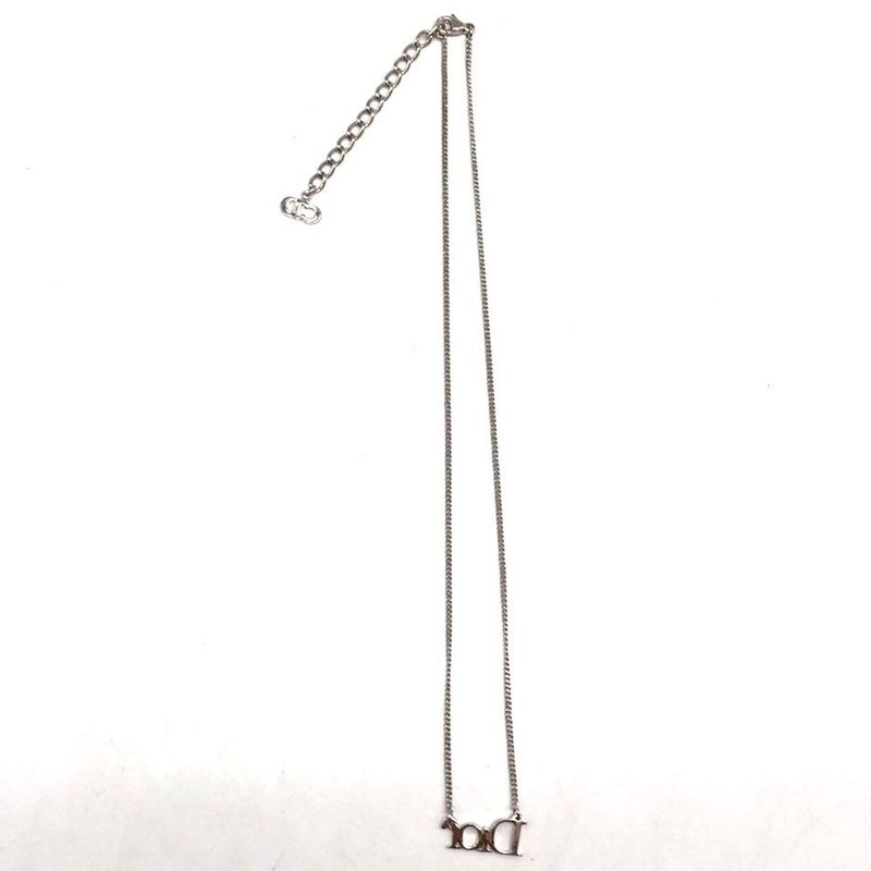 Christian Dior Necklace Logo Silver Ladies Accessories Pre-Owned 006480