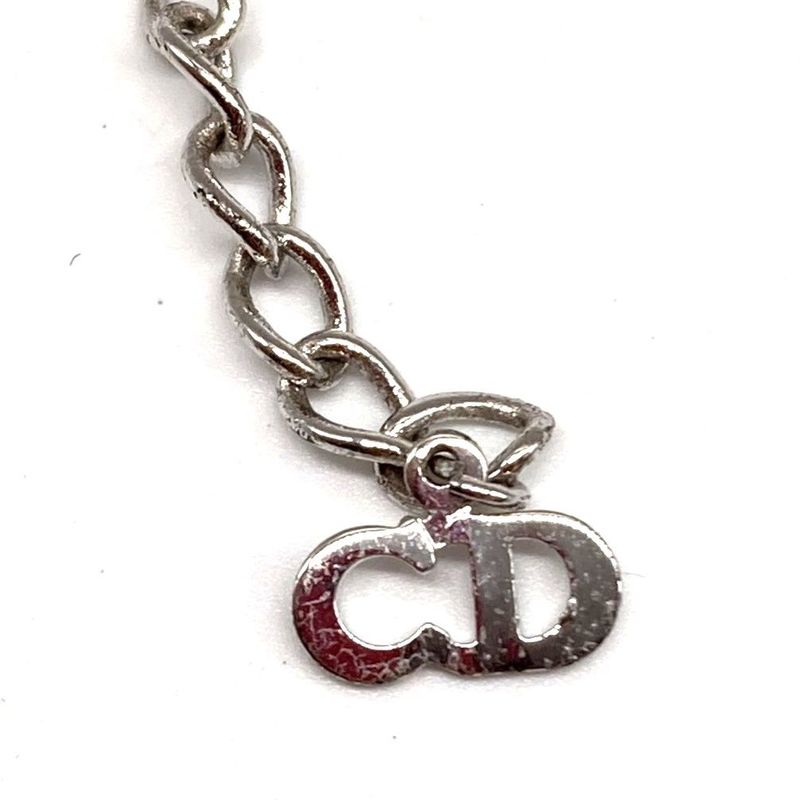 Christian Dior Necklace Logo Silver Ladies Accessories Pre-Owned 006480
