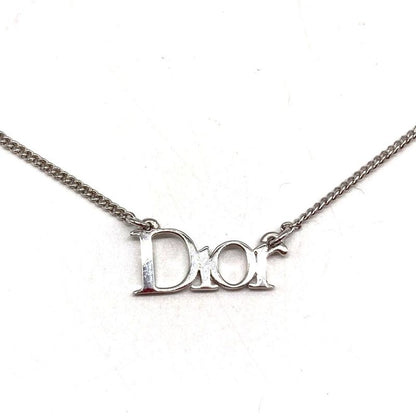 Christian Dior Necklace Logo Silver Ladies Accessories Pre-Owned 006480