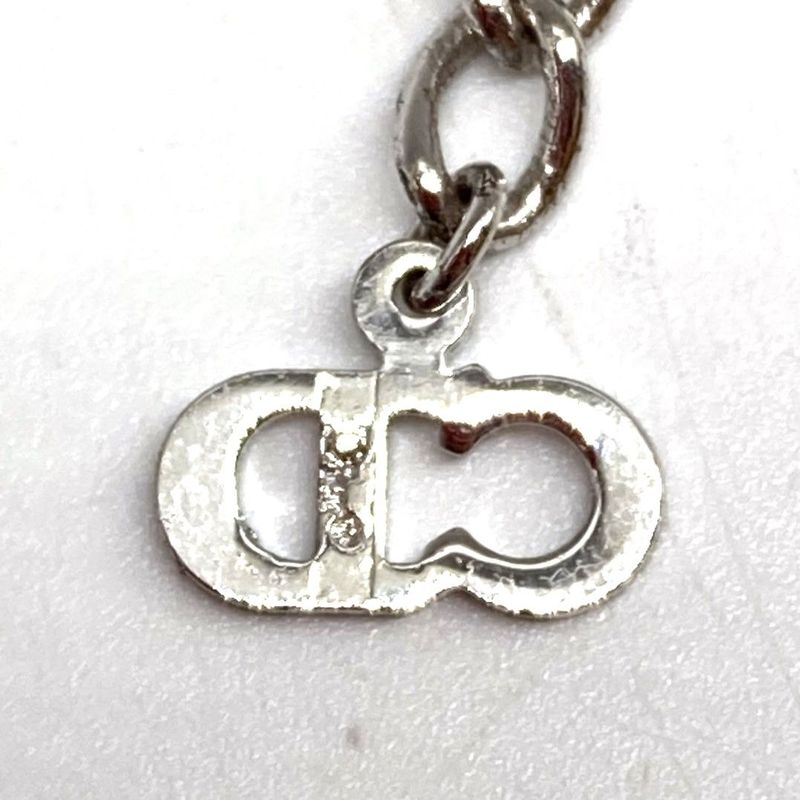 Christian Dior Necklace Logo Silver Ladies Accessories Pre-Owned 006480