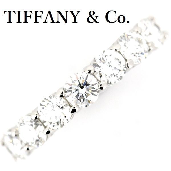 Tiffany & Co Embrace Band Ring With Diamonds 7P 34mm (013in) Pt950 Size 65