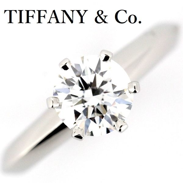 Tiffany & Co Solitaire 072ct Diamond Ring F-vs2 Pt950
