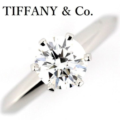 Tiffany & Co Solitaire 072ct Diamond Ring F-vs2 Pt950