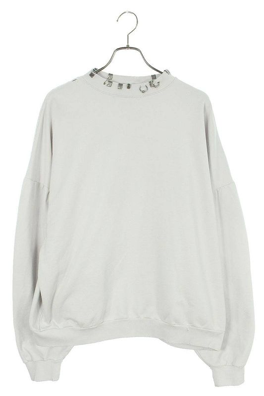 Balenciaga 23AW 762718 Tpvd9 Earrings Crew Neck Vintage Finish Sweatshirt Men's