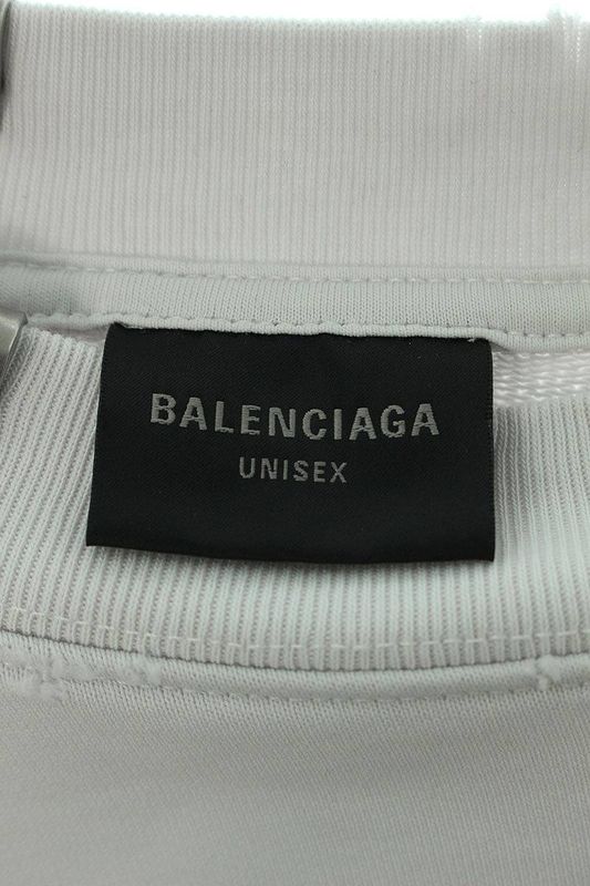 Balenciaga 23AW 762718 Tpvd9 Earrings Crew Neck Vintage Finish Sweatshirt Men's