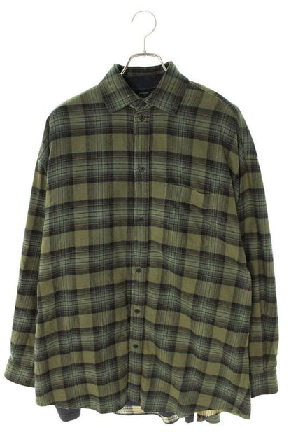 Balenciaga 24AW 794656 Tqm20 Checked Layered Oversized Long Sleeve Shirt Men 1
