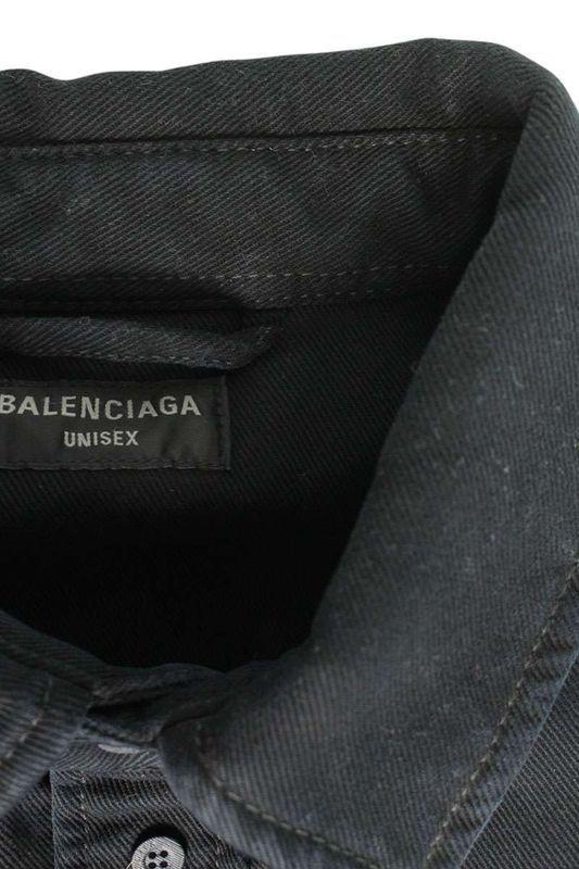 Balenciaga 719305 Tnw11 Oversized Logo Embroidery Denim Jacket Men's L