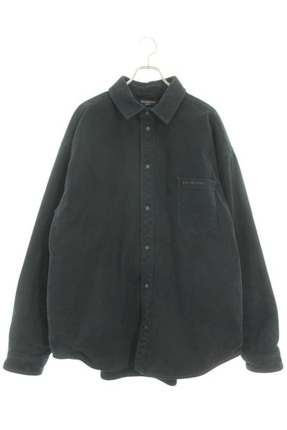 Balenciaga 719305 Tnw11 Oversized Logo Embroidery Denim Jacket Men's L