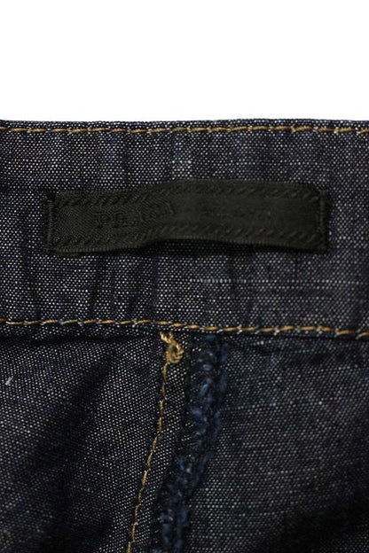 Prada Gep403 Back Triangle Plate Chien Bray Denim Pants Men's M