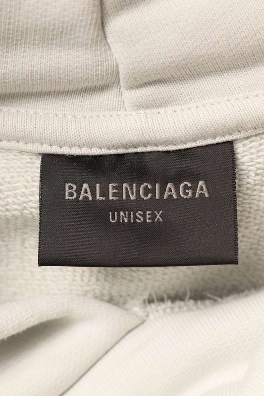 Balenciaga 25SS 803265 Trvs9 Damaged Logo Pullover Hoodie Men's S