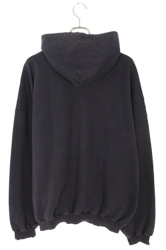 Balenciaga 25SS 803265 Trvs9 Damaged Logo Pullover Hoodie Men's S