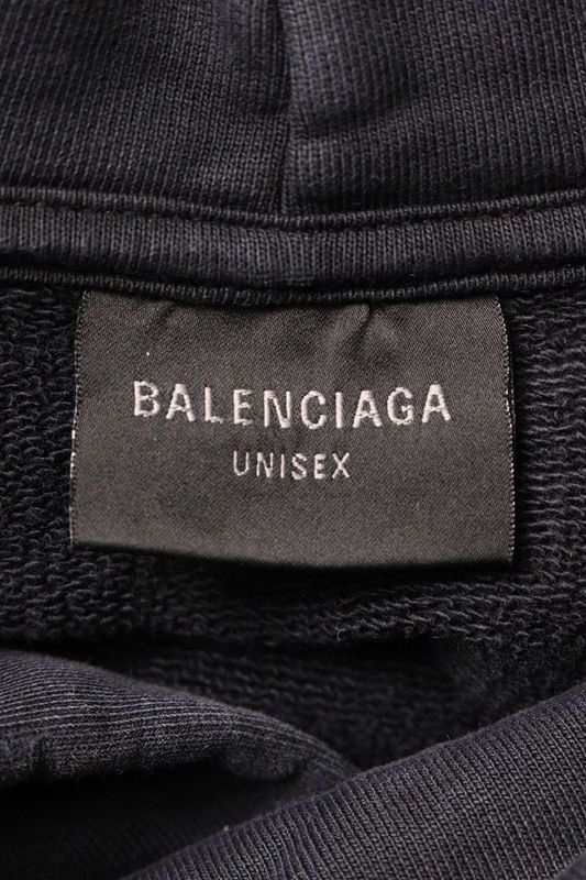 Balenciaga 25SS 803265 Trvs9 Damaged Logo Pullover Hoodie Men's S