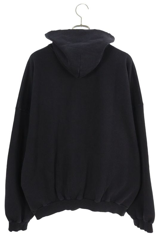 Balenciaga 25SS 803265 Trvs9 Damaged Logo Pullover Hoodie Men's XS