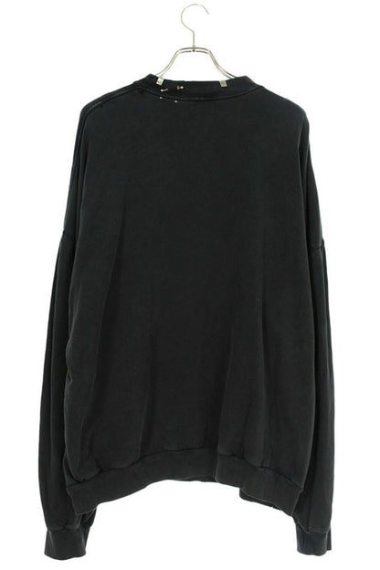 Balenciaga 23AW 762718 Tpvd9 Earrings Crew Neck Vintage Finish Sweatshirt Men's