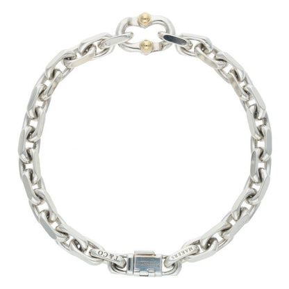 Tiffany & Co Makers 18K Combination Narrow Chain Silver Bracelet Men's