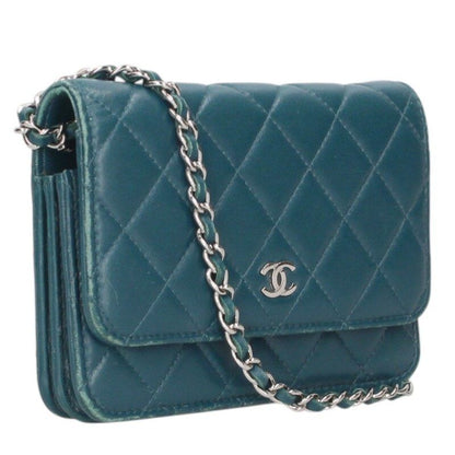 Chanel Matelasse Lambskin Chain Wallet Shoulder Bag Women
