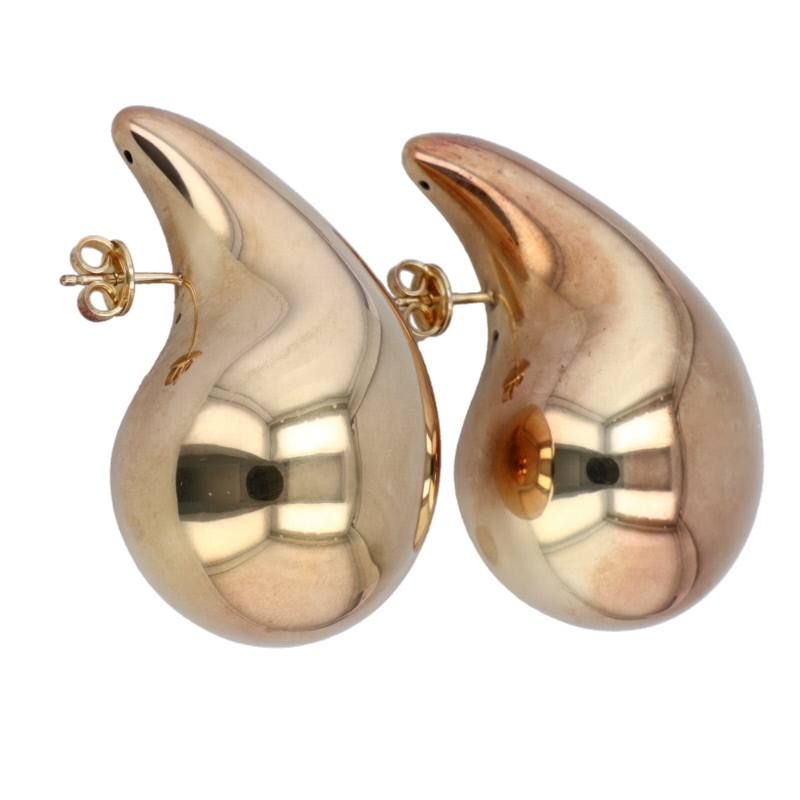 Bottega Veneta 720038vahu08120 18k Gold Polished Large Drop Earrings Men's Large