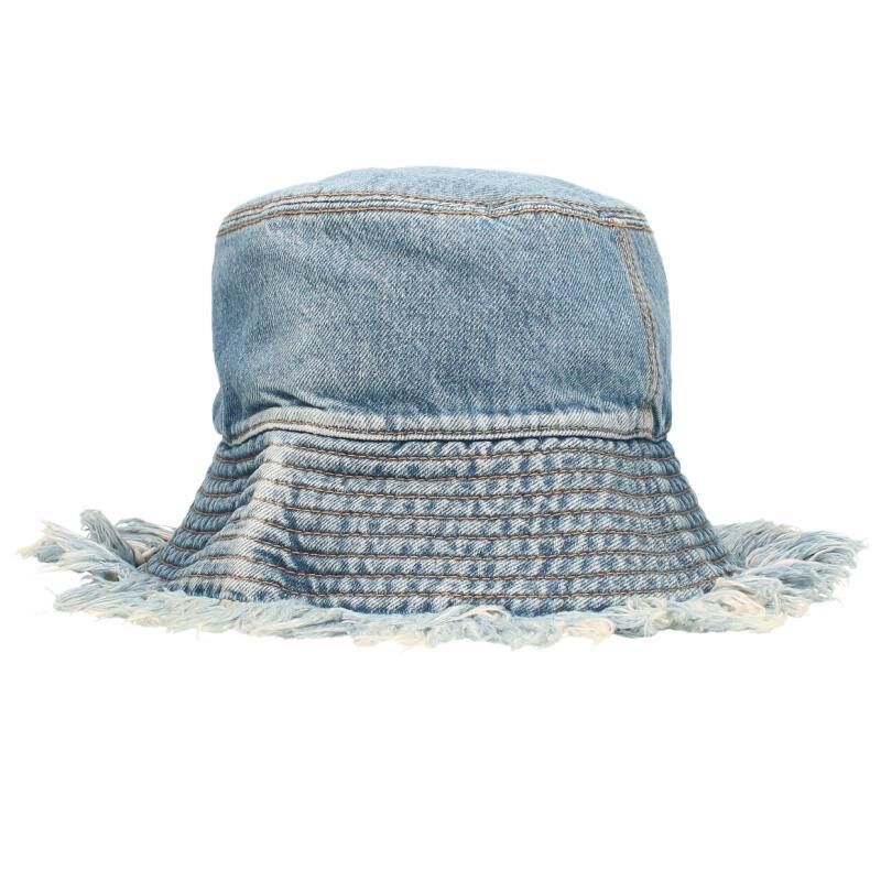 Fendi Fxq963 Logo Embroidered Denim Bucket Hat Men's M