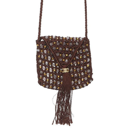 Celine Crochet Silk Pearl Mini Shoulder Bag Women