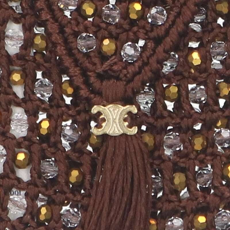 Celine Crochet Silk Pearl Mini Shoulder Bag Women