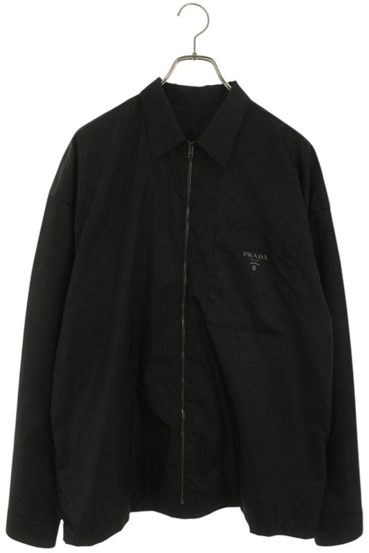 Prada Sc540 S211 1289 Re-nylon Logo Print Zip-up Blouson Men's L