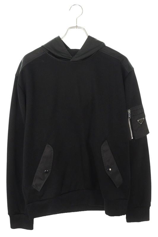 Prada Ujl04c S000 11JE Re-nylon Cotton Fleece Parka Men's S