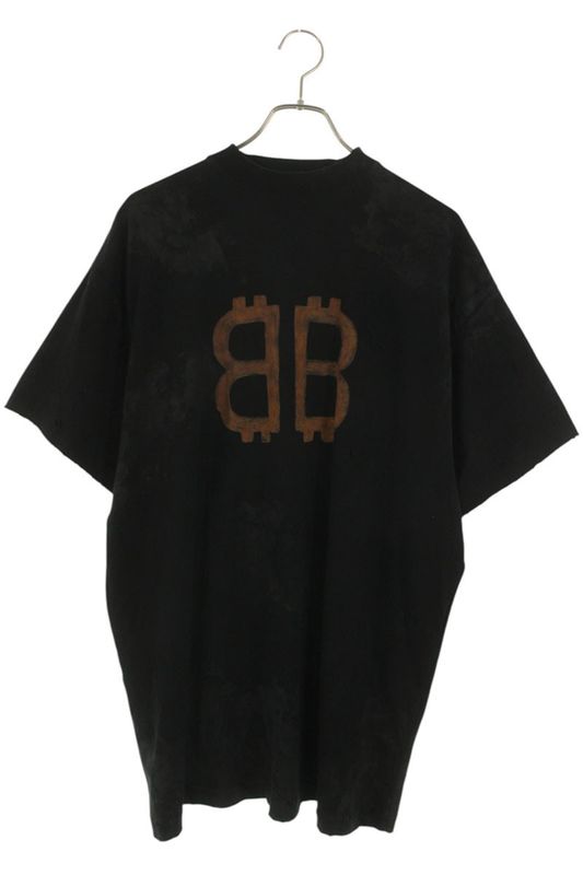 Balenciaga 739028 Tovn8 BB Logo Oversized T-shirt Men 1