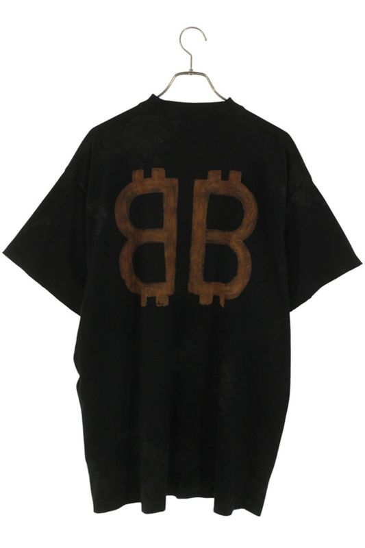 Balenciaga 739028 Tovn8 BB Logo Oversized T-shirt Men 1